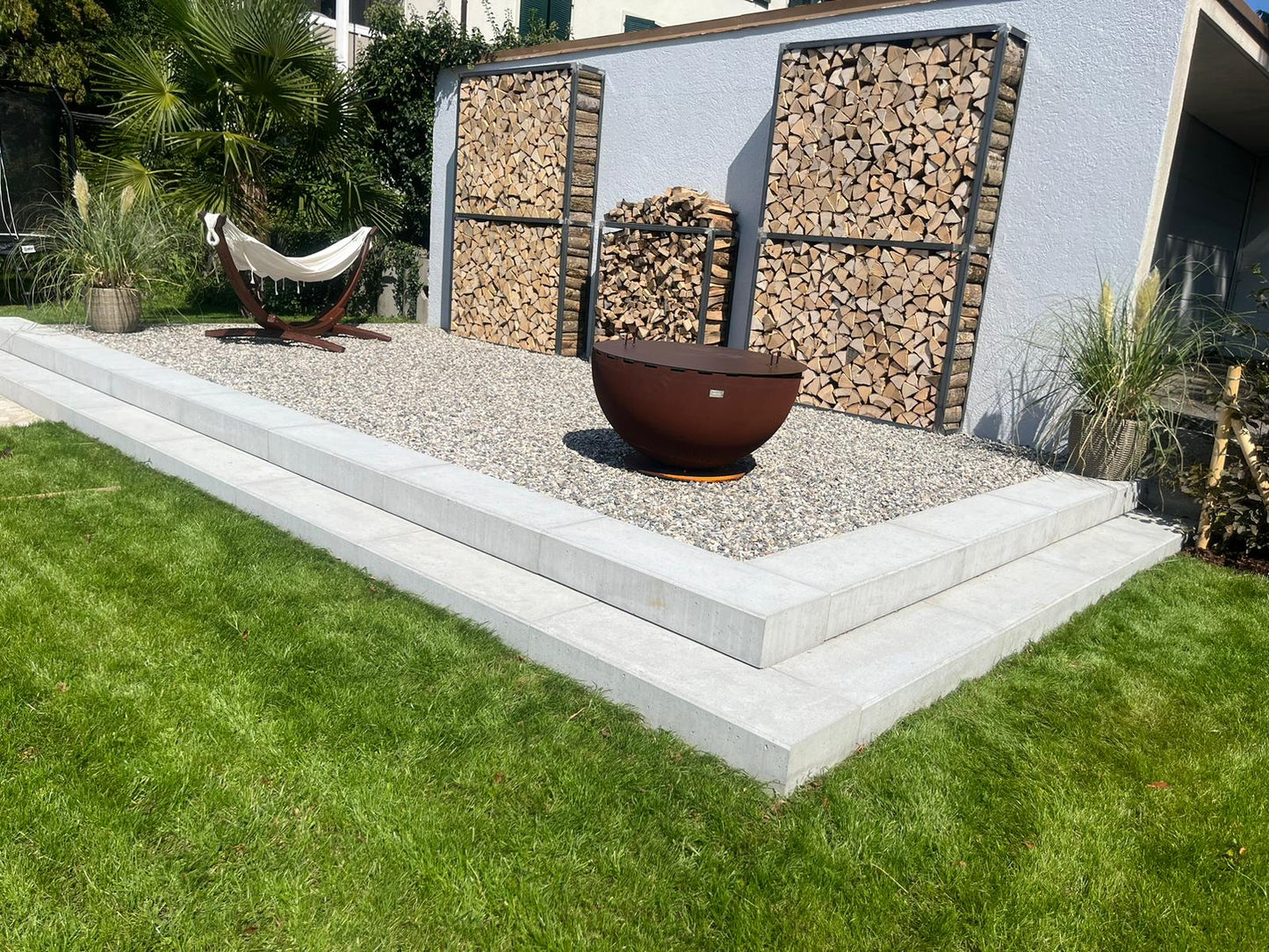 Kaminholzregal Anthrazit «Coal Craft», 100-200 x 35 x 180 cm