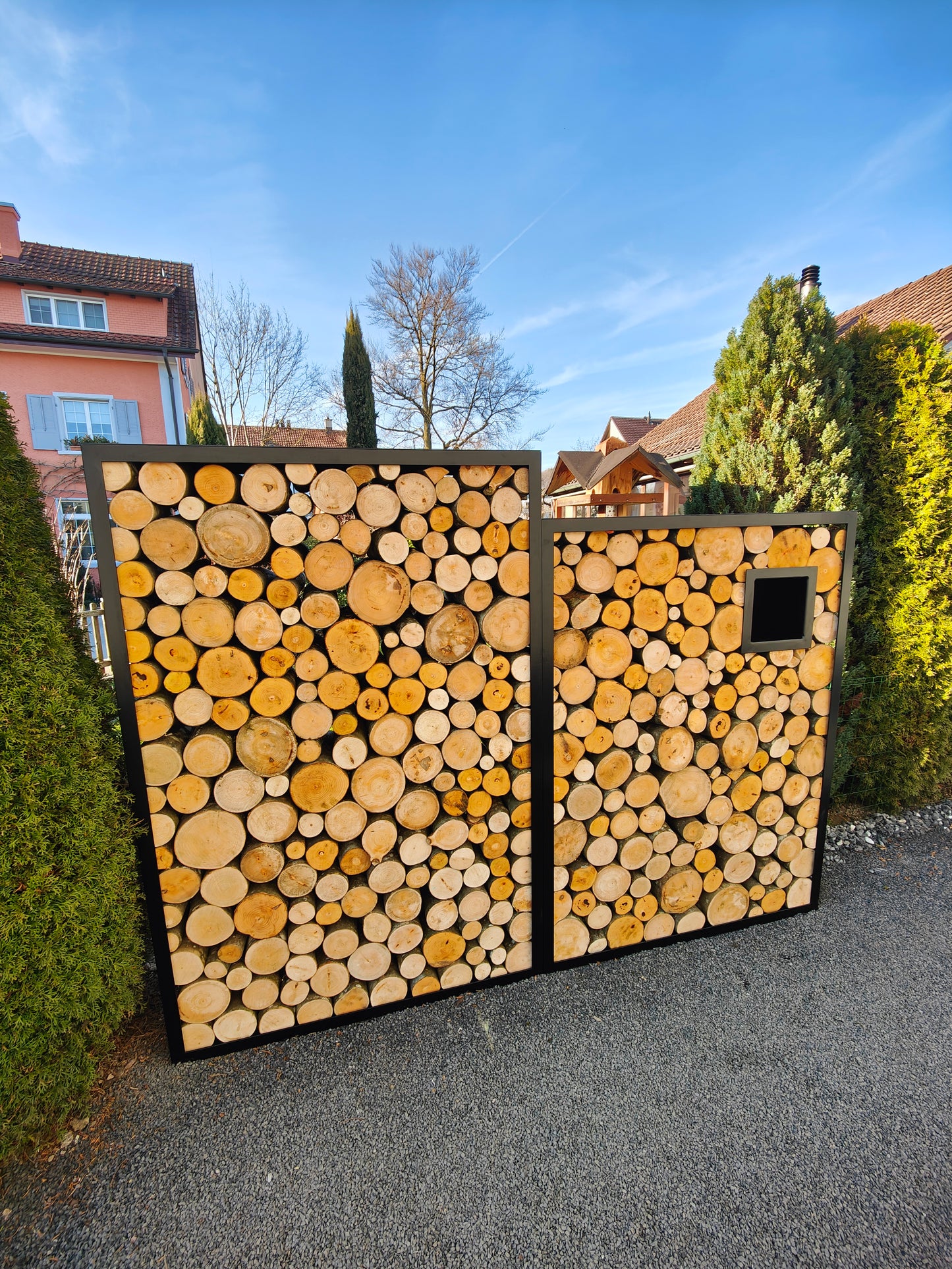 Kaminholzregal Anthrazit «Coal Craft», 100-200 x 35 x 180 cm