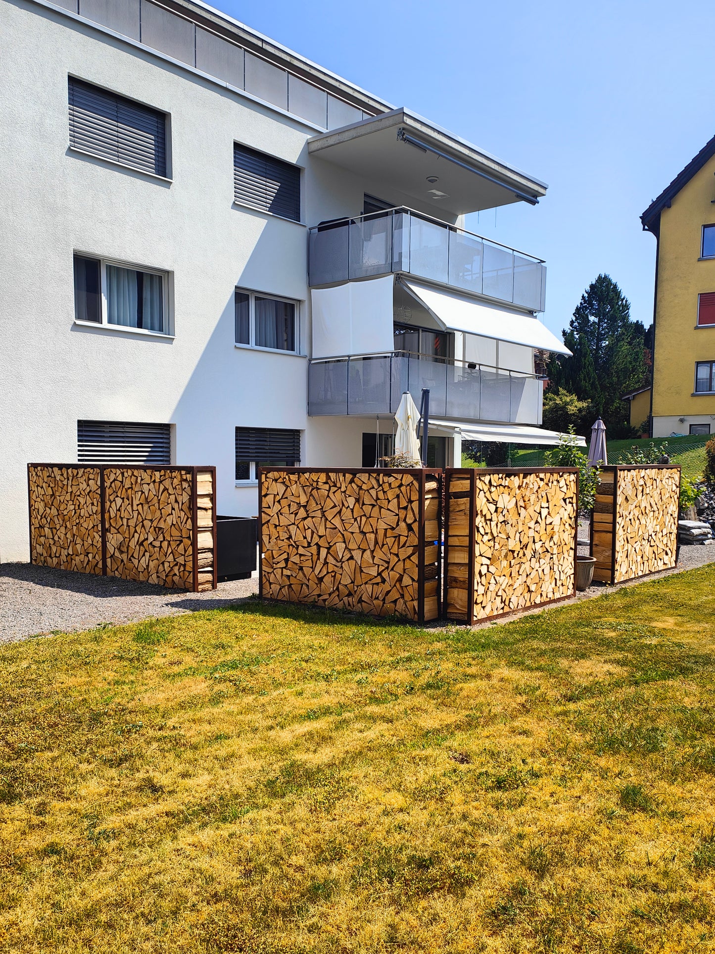 Kaminholzregal Anthrazit «Coal Craft», 100-200 x 35 x 180 cm