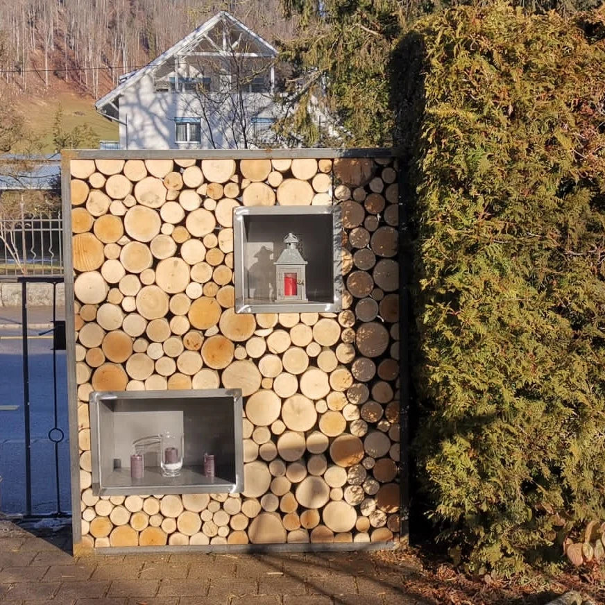Kaminholzregal Anthrazit «Coal Craft», 100-200 x 35 x 180 cm