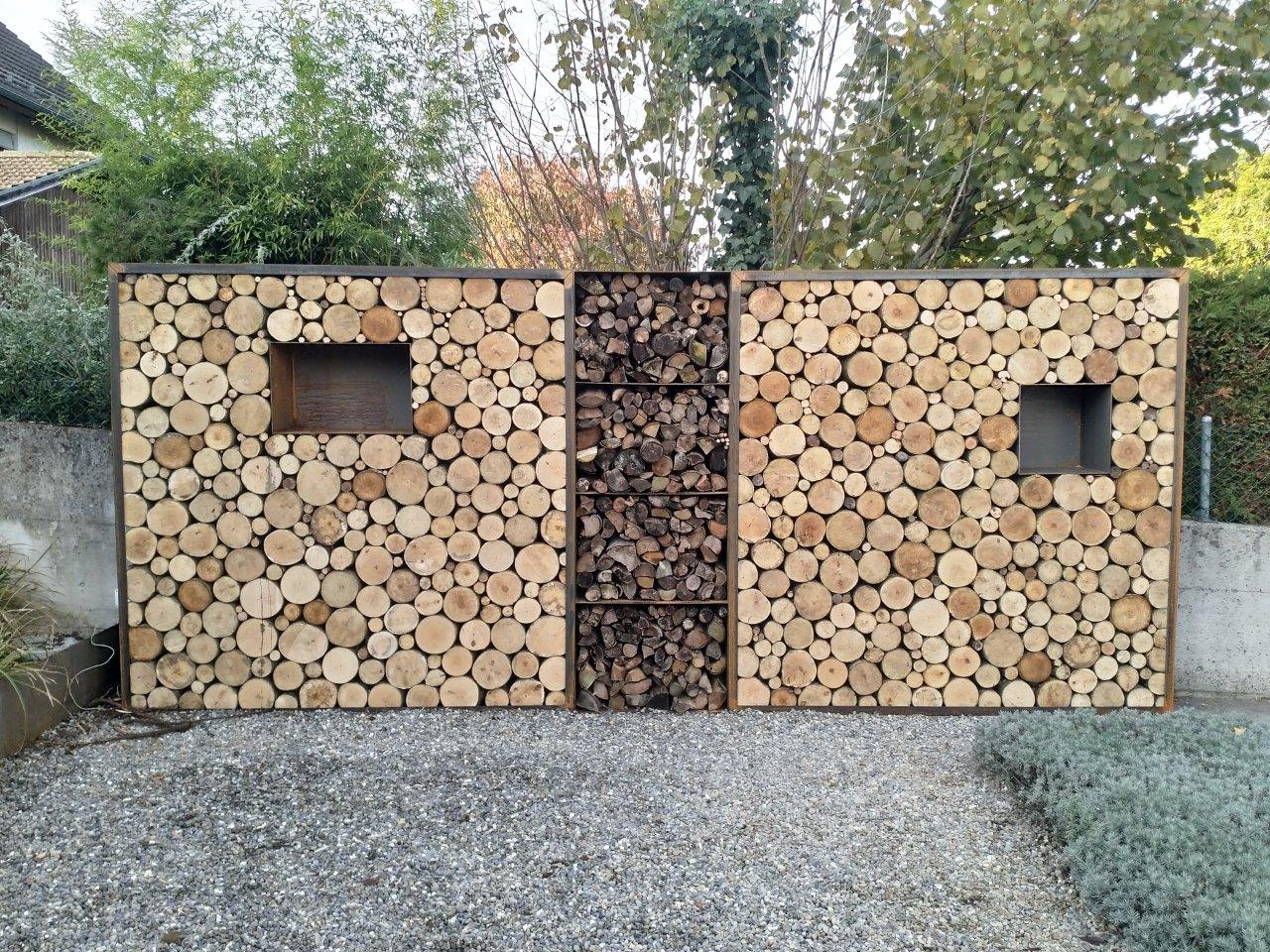 Kaminholzregal Anthrazit «Coal Craft», 100-200 x 35 x 180 cm