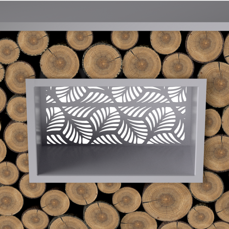 Kaminholzregal Fenster Lasercut Edelstahl