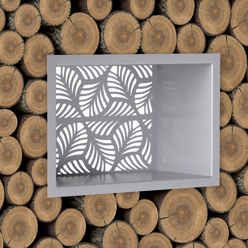 Kaminholzregal Fenster Lasercut Edelstahl