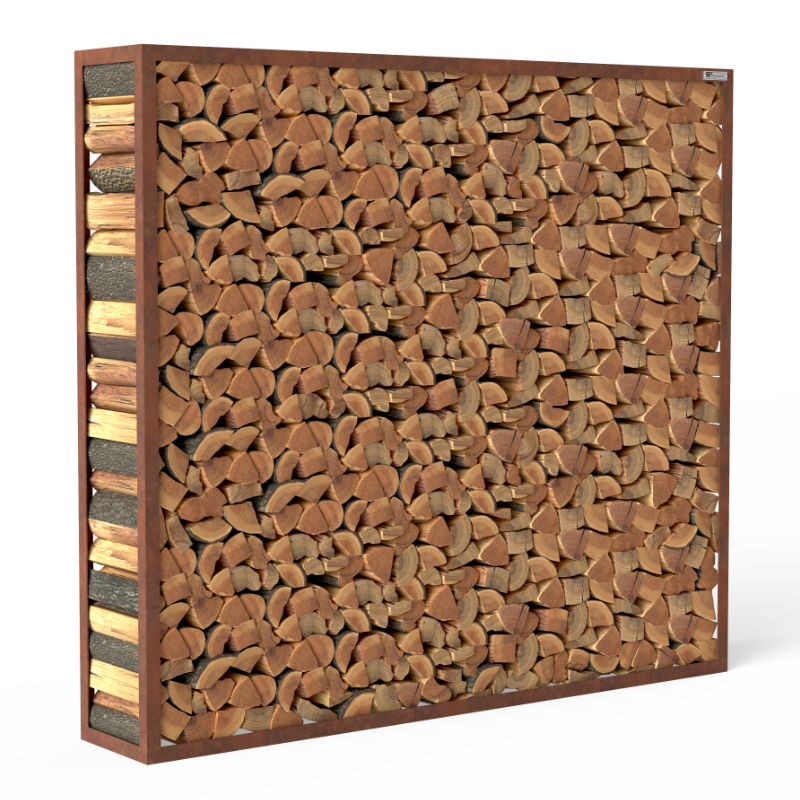 Kaminholzregal Rost «Nature Log», 100-200 x 35 x 180 cm