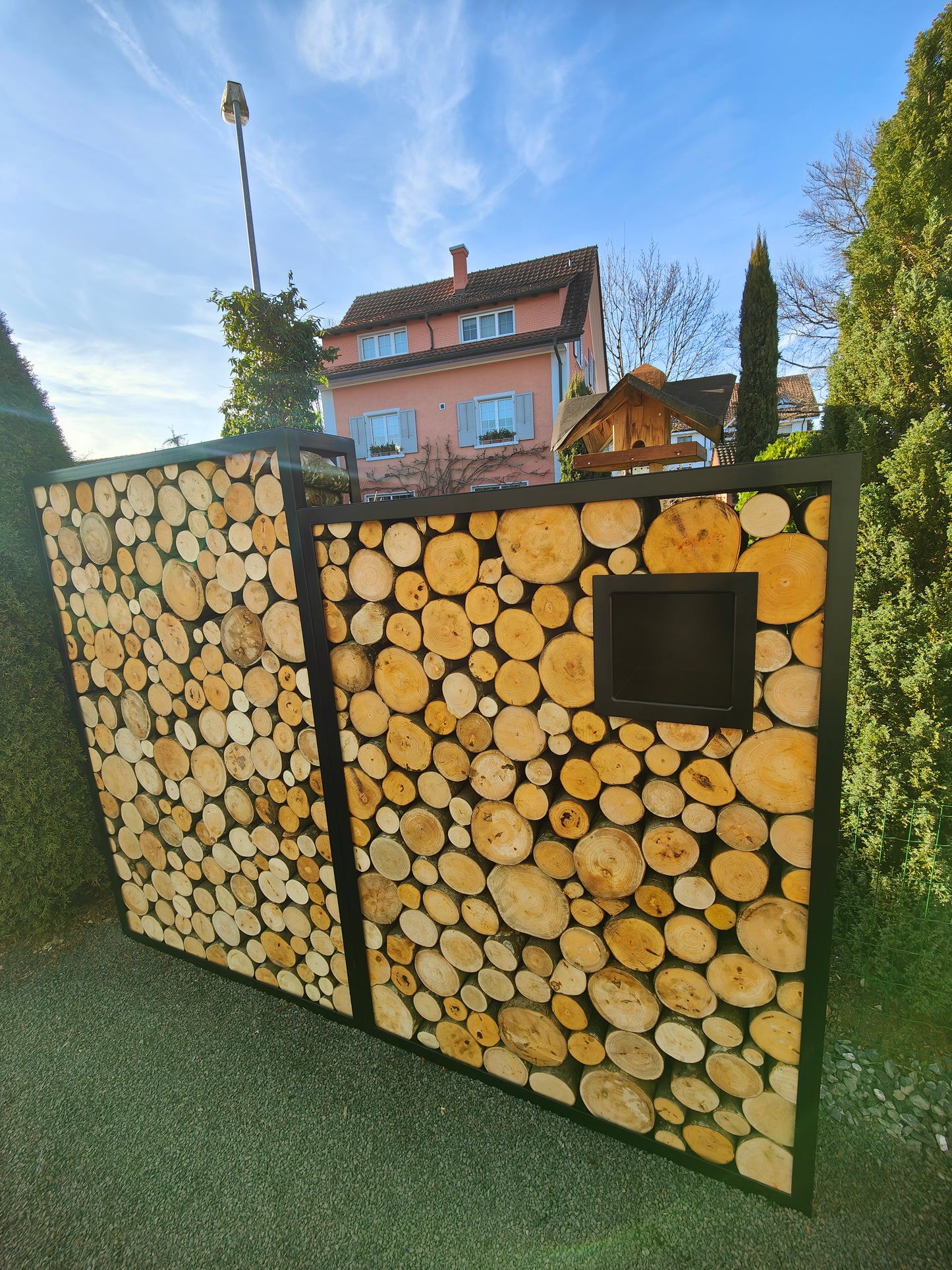 Kaminholzregal Rost «Nature Log», 100-200 x 35 x 180 cm