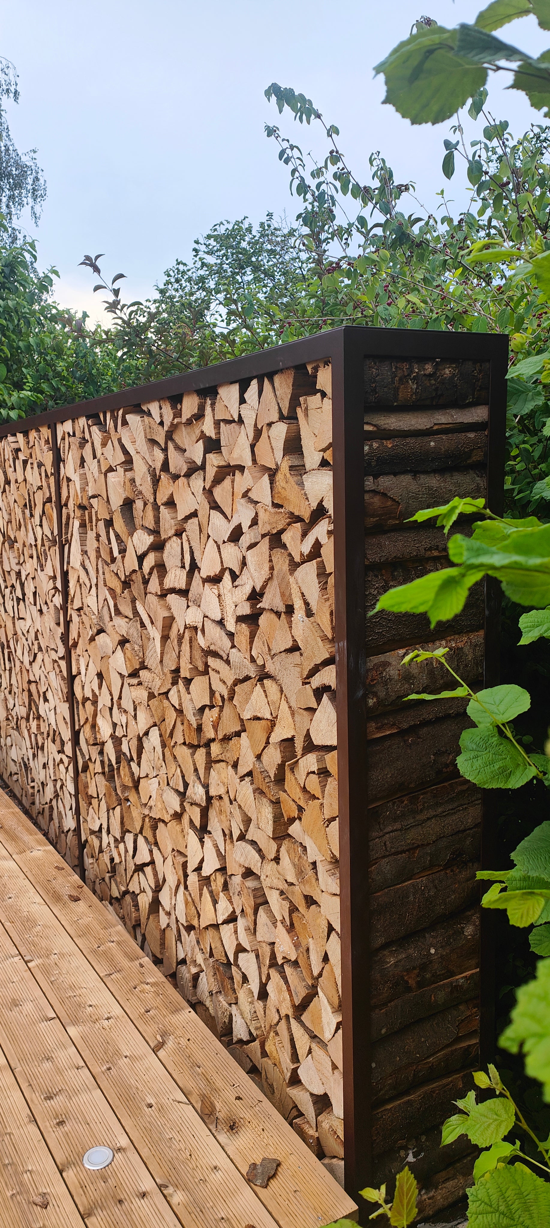 kaminholz aufbewahrung edelstahl Kaminholzregal Edelstahl «Elite Steel», 100-200 x 35 x 180 cm