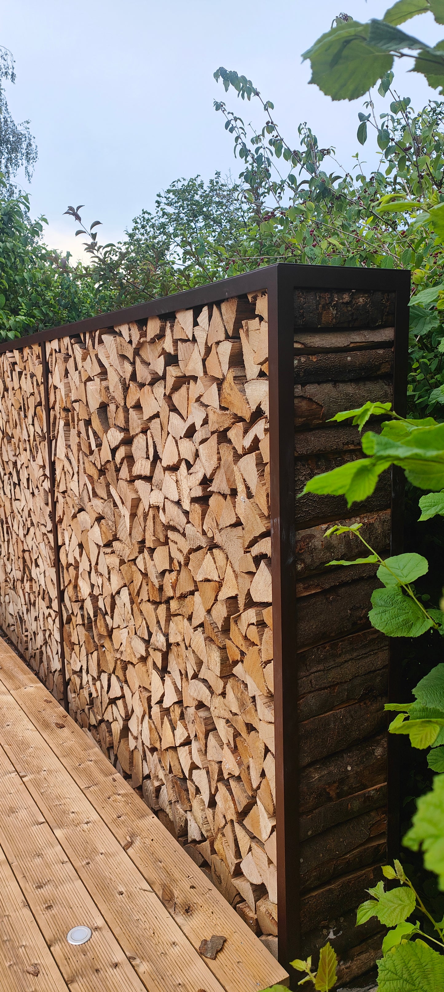 Kaminholzregal Rost «Nature Log», 100-200 x 35 x 180 cm