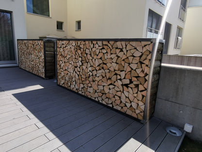 Kaminholzregal Rost «Nature Log», 100-200 x 35 x 180 cm