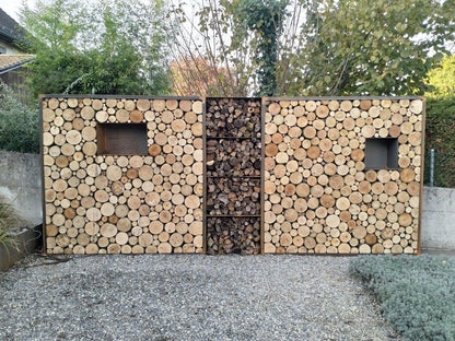 Kaminholzregal Rost «Nature Log», 100-200 x 35 x 180 cm